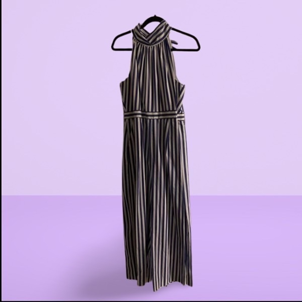 Jcrew Blue & White Stripe Jumpsuit